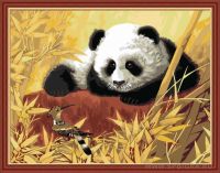 Раскраска по номерам на холсте "Любопытный панда"